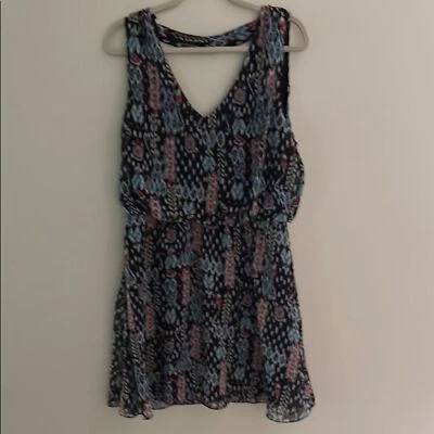 Bisou Bisou 16 码五颜六色无袖印花连衣裙 — 第 1/4 张图片