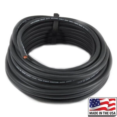 DIRECT WIRE AND CABLE Direct Flex-A-Prene 100 Foot of 1/0 Welding & Battery Cable Made In USA