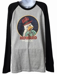 Marvel Howard the Duck Shirt L Herren Ringer Langarm Retro schwarz grau Disney - Bild 1 von 8