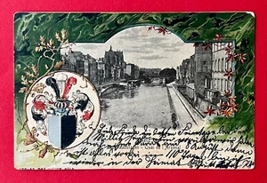 Prägedruck Litho AK METZ in Lothringen 1903 Stadtansicht mit Wappen    ( 146921 - Bild 1 von 2