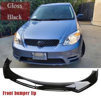 For Toyota Matrix 2003-2014 Gloss Black Front Bumper Lip Spoiler Splitter 4PCS - Image 1 of 4