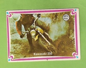 #D215. 1974  SCANLENS CHOPPERS & HOT BIKES CARD #50  KAWASAKI  350
