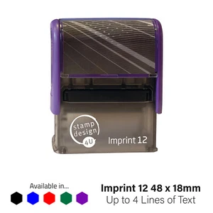 Impresión 12 48 x 18 mm - Sello de dirección de goma autoentintado personalizado hecho a medida - Imagen 1 de 1
