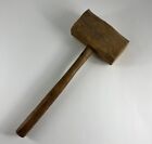 Vintage Wood Square Head Mallet Carpentry Hammer Hand Tool 12.25" Long