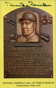 Duke Snider Signed Hall of Fame Cooperstown Plaque Postcard JSA Authenticated - Picture 1 of 3
