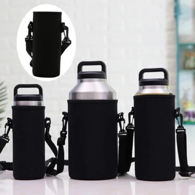 Sleeve Carrying Bag for 36oz 64oz Yeti Ramblers Bottle Cup Black with Handle Hot