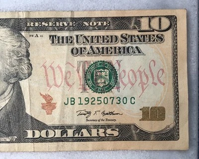 $10 Birthday Serial Number 1925 07 30 - Image 1 of 3
