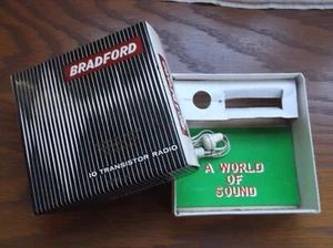 Caja de radio vintage Bradford 10 transistores SIN RADIO auricular manual y caja SOLO - Imagen 1 de 7