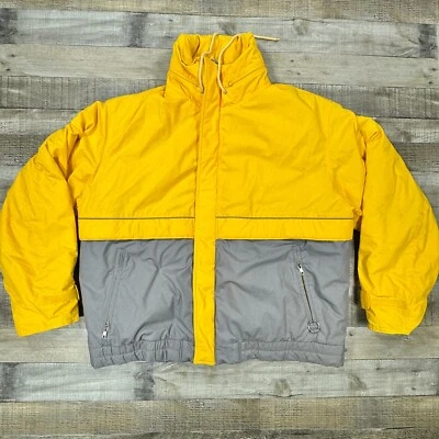 Vintage Mighty Mac Jacket Mens 42 Yellow Norsac Goose Down Outdoor Full Zip Coat - Image 1 of 4