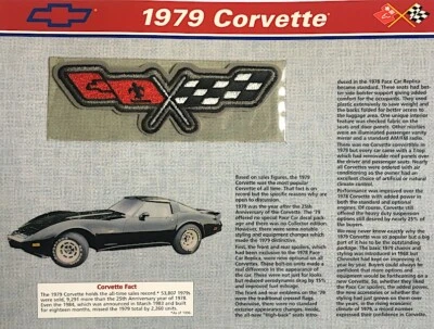 1979 CHEVROLET CORVETTE Willabee & Ward OFFICIAL PATCH COLLECTION with INFO CARD - Image 1 of 2