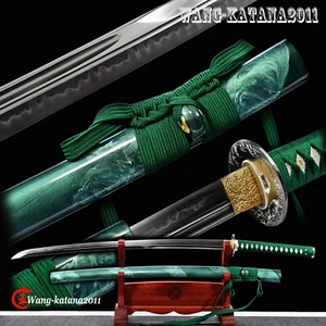Espada samurai japonesa funcional lista para la batalla Katana afilada templada de arcilla T10 - Imagen 1 de 11
