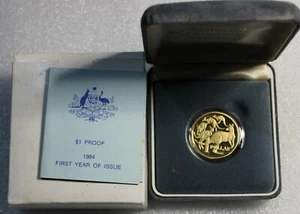1984 $1 DOLLARFIRST YEAR OF ISSUE PROOF COIN IN CAPSULE AND CASE WITH CERT - Picture 1 of 6
