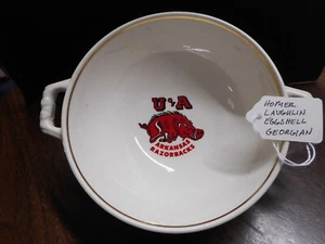 University of Arkansas Razorback HOMER LAUGHLIN Eggshell Georgian Bowl - Picture 1 of 4