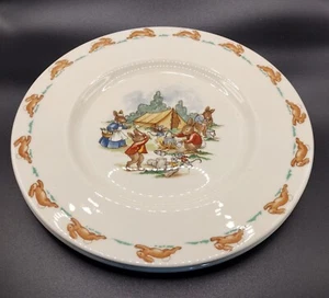 NWOB English Royal Doulton bone china Bunnykins 2 piece set of 8" plates - Picture 1 of 6