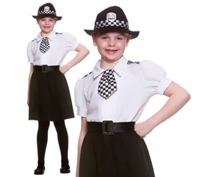 Kinder POLIZIST WPC Polizist Polizei Mädchen Streitkräfte Kostüm Alter 5-10 - Bild 1 von 9