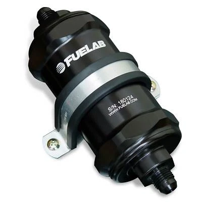 Fuelab In Line Compact Fuel Filter -8 JIC / 8AN 75 Micron Black - 818xx Series - Image 1 of 2