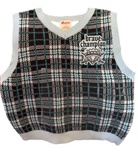 Disney Descendants Girl 14/16 Sweater Vest Embroidered Argyle Blue/Black NWT - Picture 1 of 6