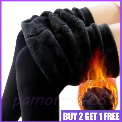 Women Winter Warm Thick Fleece Lined Thermal Pants Stretchy Leggings Ladies NEW - Image 1 of 4