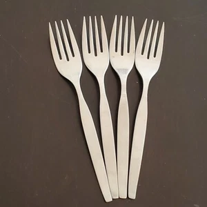4 Oneida Community Stainless SATINIQUE 6 1/4" Salad Forks Older Design - Picture 1 of 4
