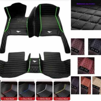 For Ford Mustang Car Floor Mats Luxury Waterproof Liners Carpets Front & Rear - Изображение 1 из 4