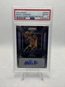 2023-24 Panini Prizm #SSMO Magic Johnson /49 (Blue Sensational Sig) (PSA 8) - Picture 1 of 2