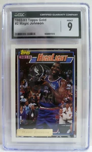 1992-93 Topps Gold Highlight Magic Johnson #2 CGC 9.0 MINT Los Angeles Lakers - Picture 1 of 2