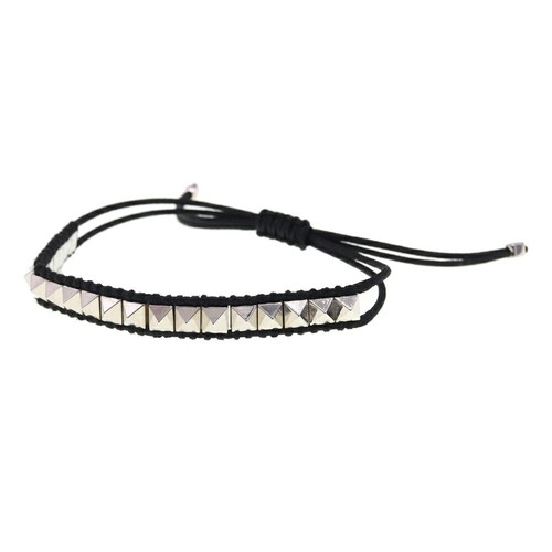 Bracciale Valentino Garavani Rockstuds XY2J0P18DCQ Nero Argento Ferramenta