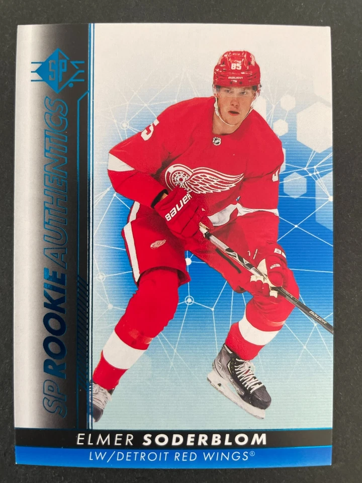 Elmer SODERBLOM RC 2022-23 Upper Deck SP Rookie Authentic Blue Parallel #107 - Image 1 of 2