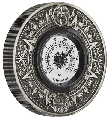 Australia 2018 Thermometer 2oz $2 Silver Antiqued Coin Operational Dial - Image 1 of 4