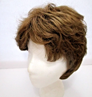 Open Box Louis Ferre|Synthetic Wig Medium Brown Short Wavy Lace Cap Adjustable - Image 1 of 4