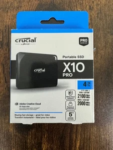 Crucial X10 Pro 4TB Portable SSD – Up to 2100MB/s Read, 2000MB/s Write - Picture 1 of 2