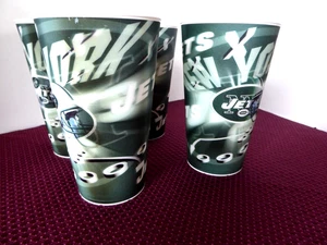 4 TAZAS ESPIRITUOSAS VINTAGE DE NUEVA YORK *JETS* HOLOGRAMA 'MAN CAVE' - EE. UU. ¡EXCELENTE!! - Imagen 1 de 4