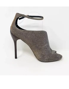 Brian Atwood Metalic Black Silver Glitter Stiletto High Heels US10 Uk8 Eu41 - Picture 1 of 11