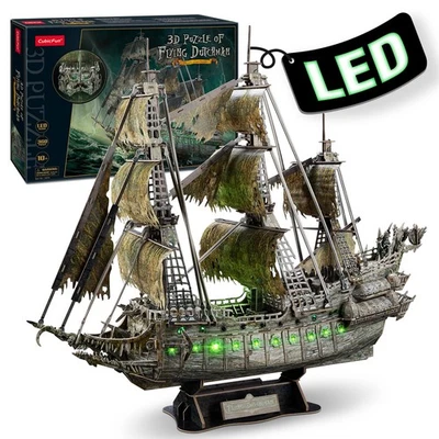 Rompecabezas 3D para Adultos LED Verde Holandés Volador, 360 Piezas Barco Pirata Artes... Foto 1 de 4