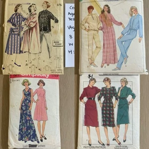4x Vintage Sewing Pattern Robe Pegnoir Loungwear Tracksuit PJs Dress Bust: 92cm - Picture 1 of 24