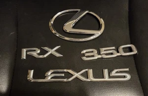Juego de letras de maletero trasero plateado brillante emblema insignia logotipo sin palo para Lexus RX 350 - Imagen 1 de 2