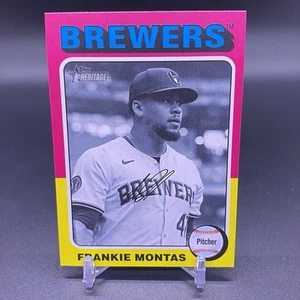 Black & White! 🚨2024 Topps Heritage High Frankie Montas Milwaukee Brewers #507 - Picture 1 of 2