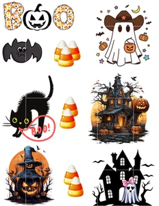 Halloween Boo Collage Foglio Forniture Album Giornale Spazzatura Card Topper Artigianato - Foto 1 di 1