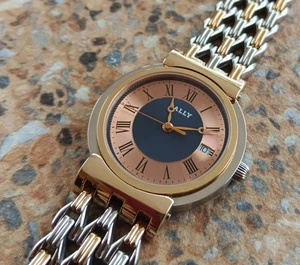 Bally reloj de cuarzo hecho en Suiza ETA 956.412 chapado en oro - Imagen 1 de 11