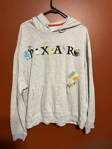 Disney Pixar Studio Logo Hoodie Sweatshirt L-XL Character Embroidered Pullover - Picture 1 of 12