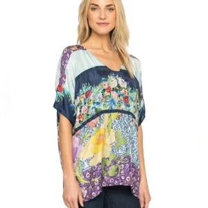 Johnny Was Seide Gold Top Größe Small in Multi Blumenmuster - Bild 1 von 7