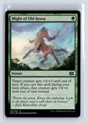(2x) Foil MIGHT OF OLD KROSA MTG Magic the Gathering Card Double Masters 2022 - Image 1 of 4