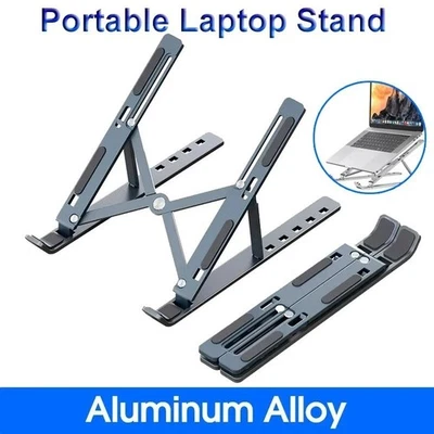 Soporte plegable para computadora portátil ajustable portátil de aleación de aluminio para MacBook PC Foto 1 de 4