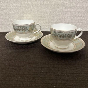 Wedgwood Columbia Sage Green Lee Cup Saucer From Japan - Picture 1 of 10