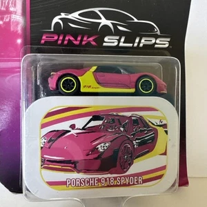 New 2024 JADA PINK SLIPS PORSCHE 918 SPYDER Pink & Yellow with Tin Box - Picture 1 of 6