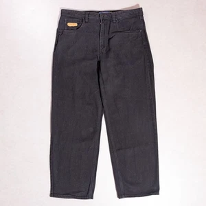 Pantalones de mezclilla Empyre calce relajado holgados sueltos pierna ancha negros skate 36x30 y2k grunge - Imagen 1 de 6