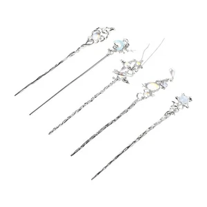 5 forcine per capelli a forma di stella e - Bastoncini per capelli cinesi - Foto 1 di 12