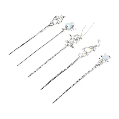 5 forcine per capelli a forma di stella e - Bastoncini per capelli cinesi - Immagine 1 di 4