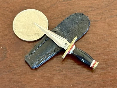 Larry Morrow Custom Miniature Fixed Blade Knife With Sheath, Unused - Image 1 of 4