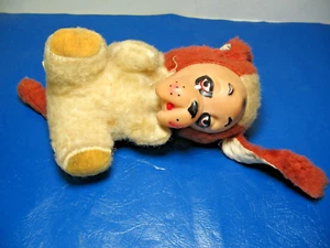 Juguete Vintage Herman the Hound Cara de Goma Animal de Peluche Marrón Peluche Triste - Imagen 1 de 3